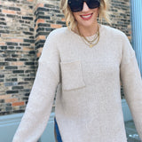 Crewneck Sweater Top Natural