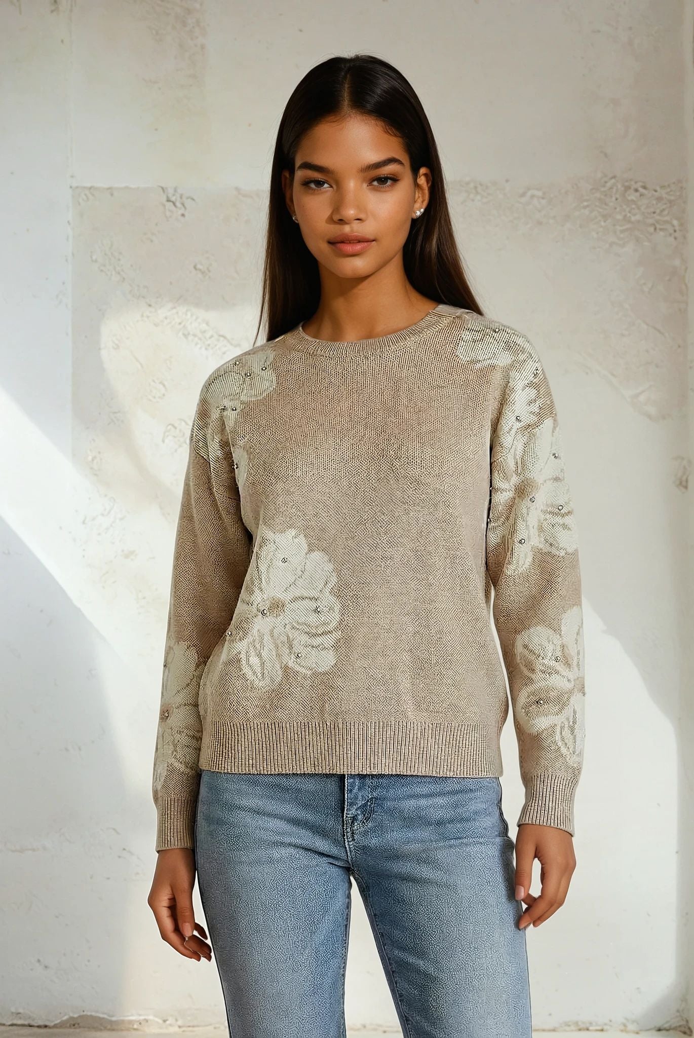 Floral Jacquard Sweater