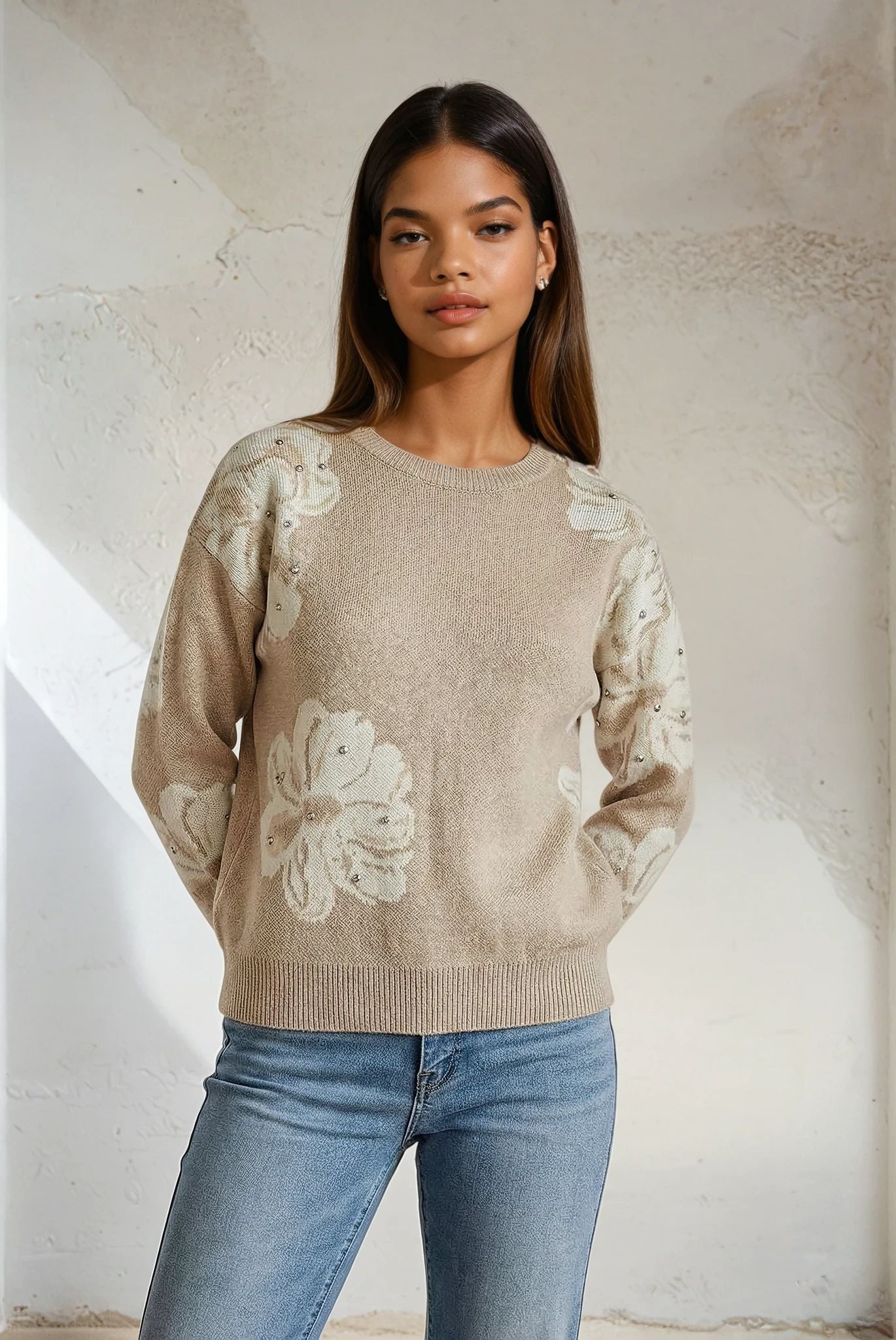 Floral Jacquard Sweater