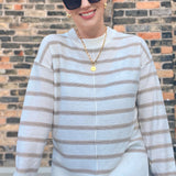 Oversized Brushed Striped Sweater