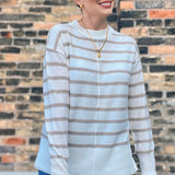 Oversized Brushed Striped Sweater