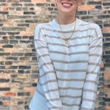 Oversized Brushed Striped Sweater