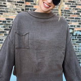 Oversize Balloon Sleeve Sweater Choco Wood