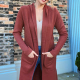 Hooded Cardigan Rust