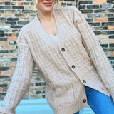 Soft Oversized Taupe Cardigan