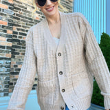 Soft Oversized Taupe Cardigan