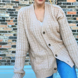 Soft Oversized Taupe Cardigan