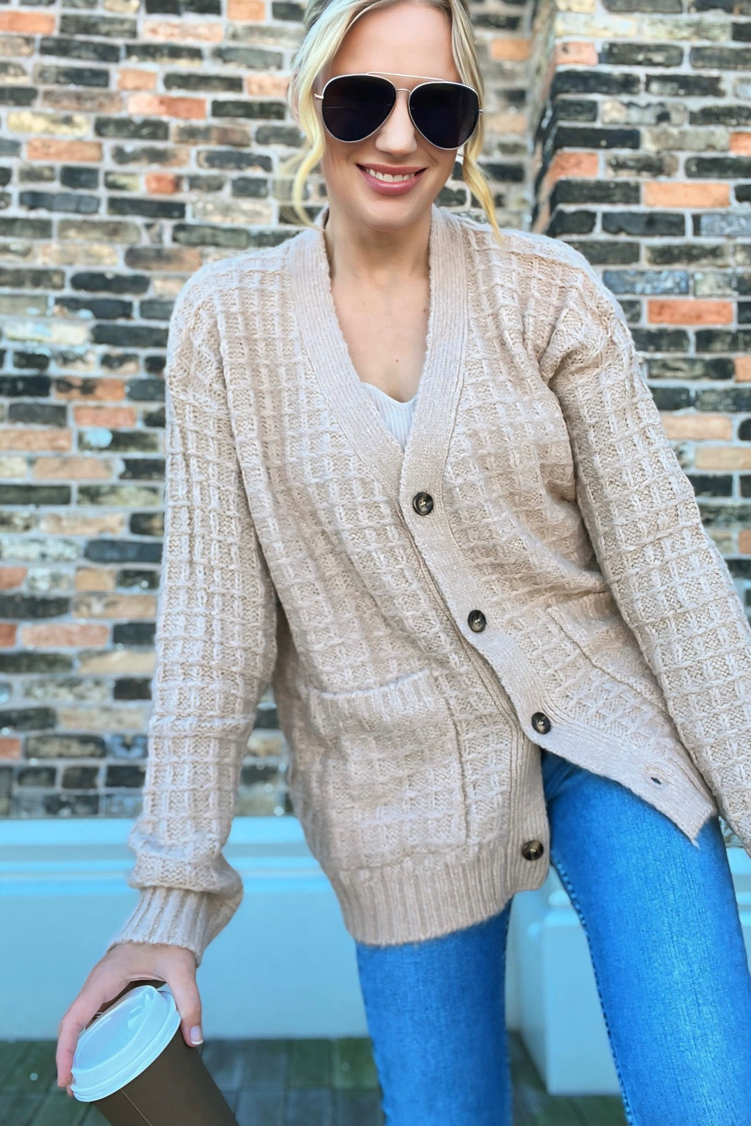 Soft Oversized Taupe Cardigan