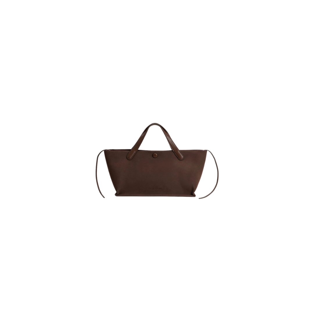 Brown handbag on a white background