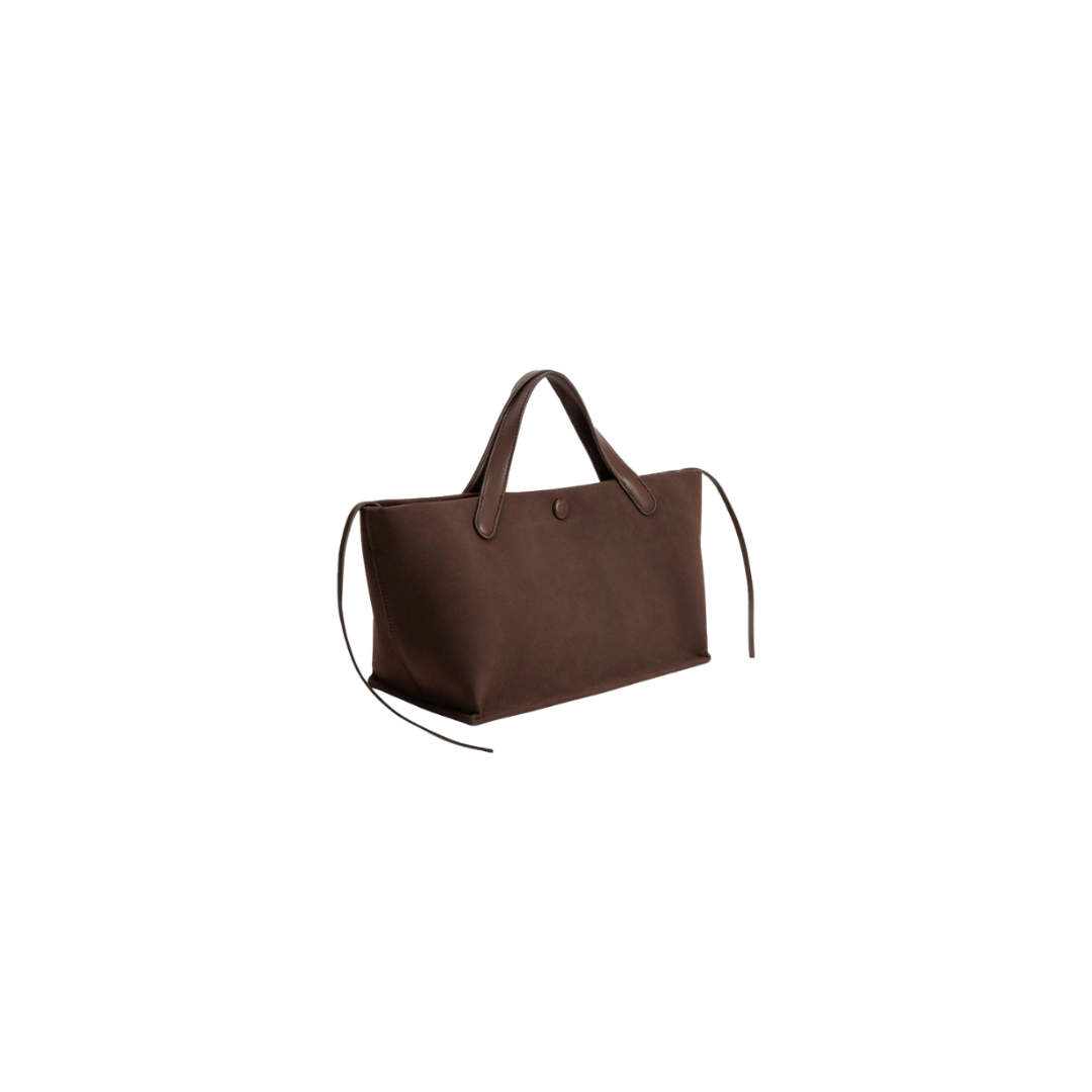 Brown tote bag on a white background