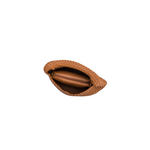 Brown woven pouch on a white background