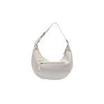 White handbag with a strap on a white background