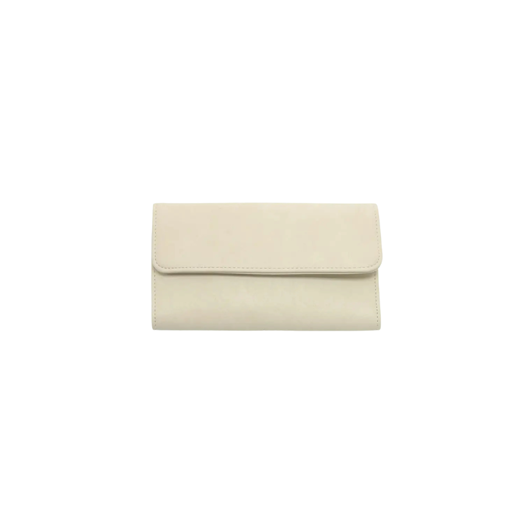 Beige clutch bag on a white background