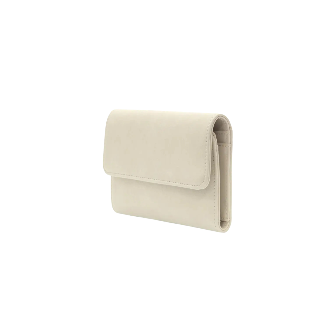 Beige clutch bag on a white background