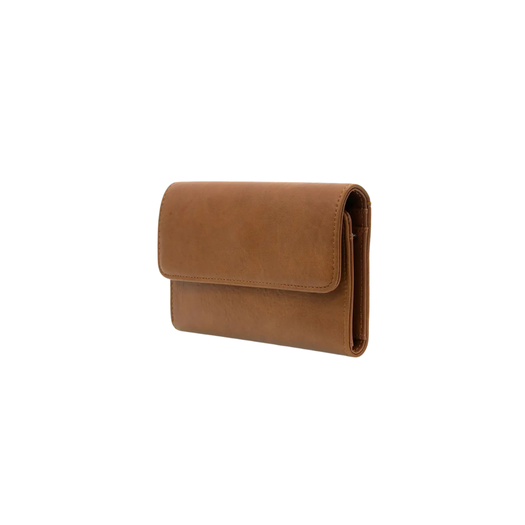 Brown leather wallet on a white background