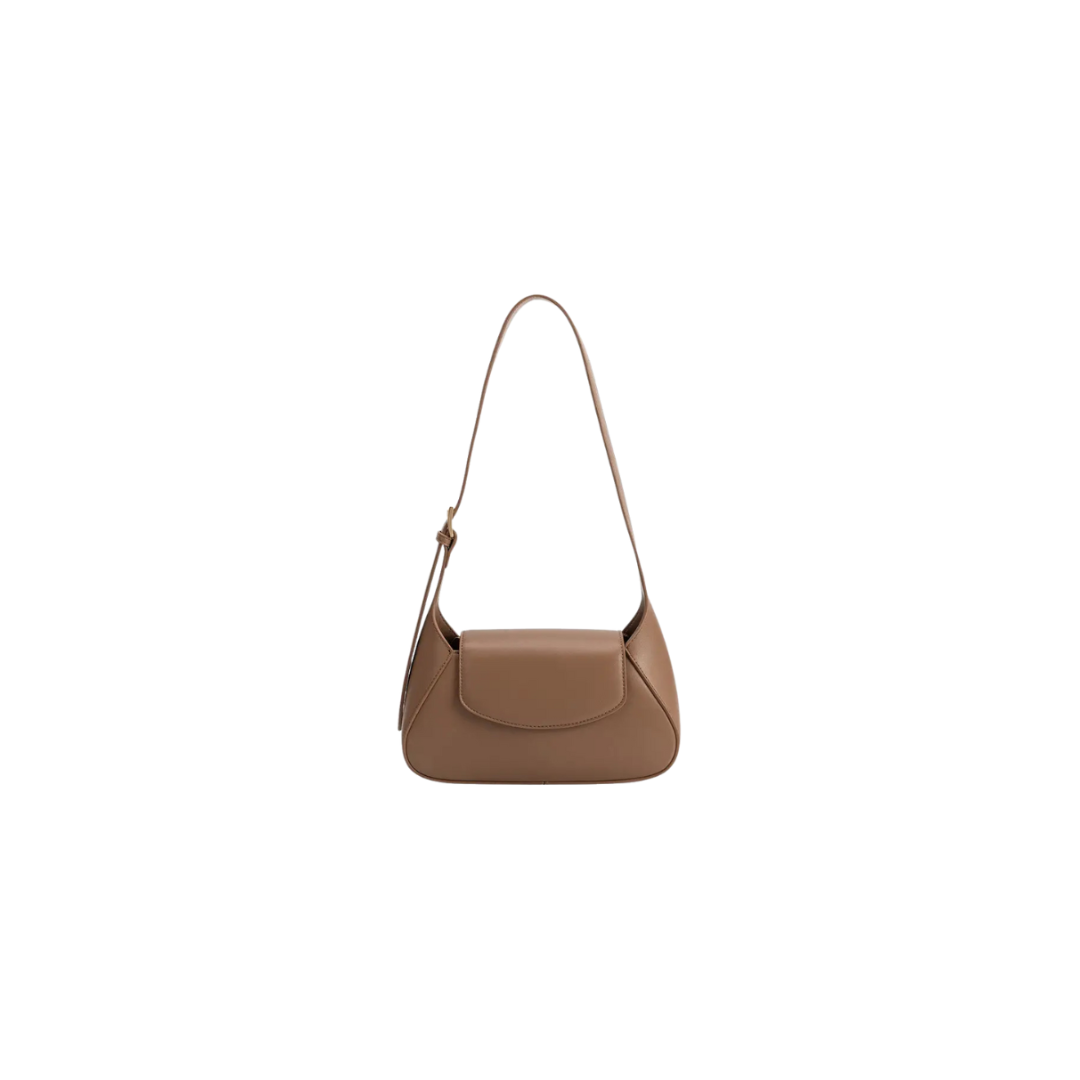 Brown handbag on a white background