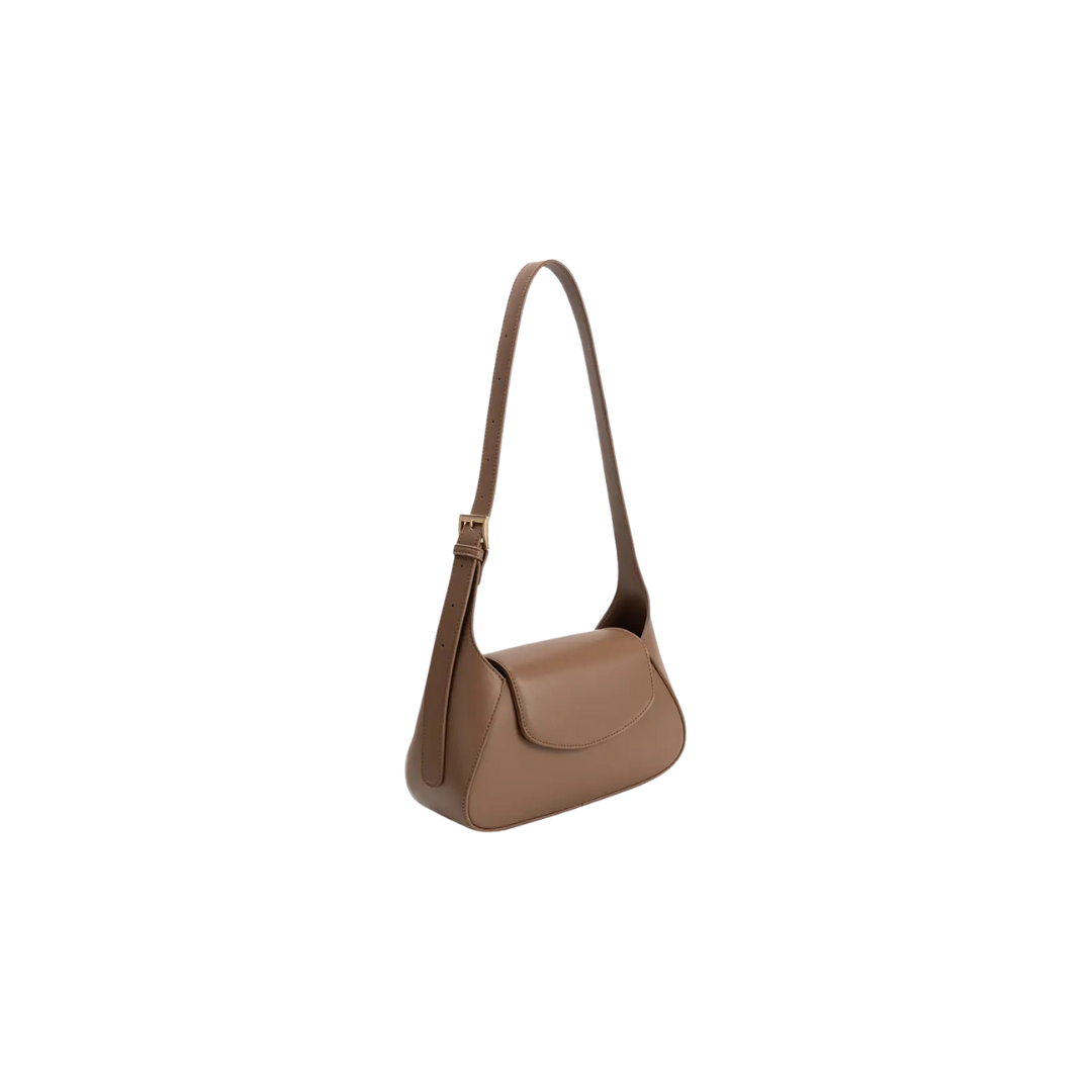 Brown handbag on a white background
