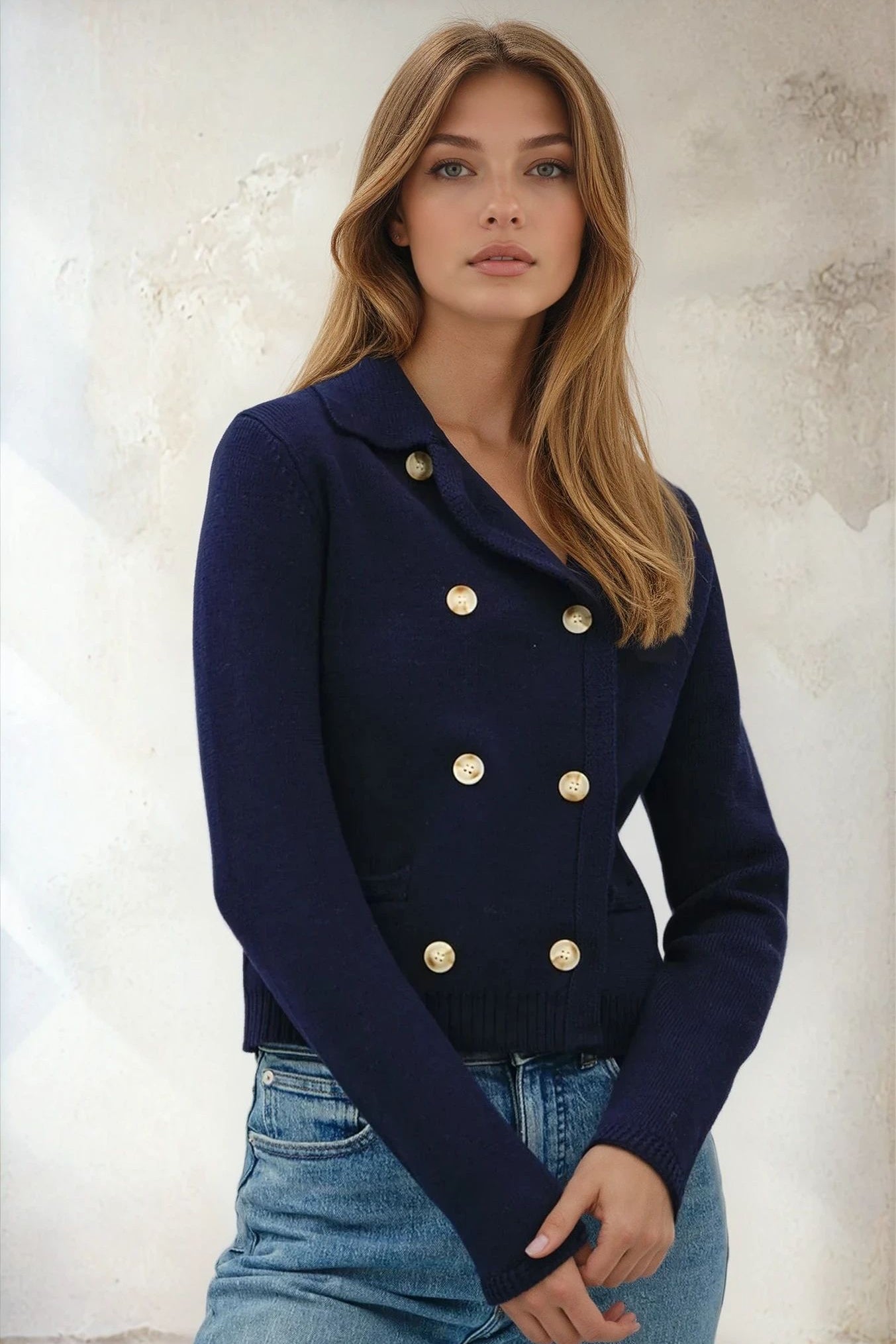 Nautical Sweater Jacket Navy