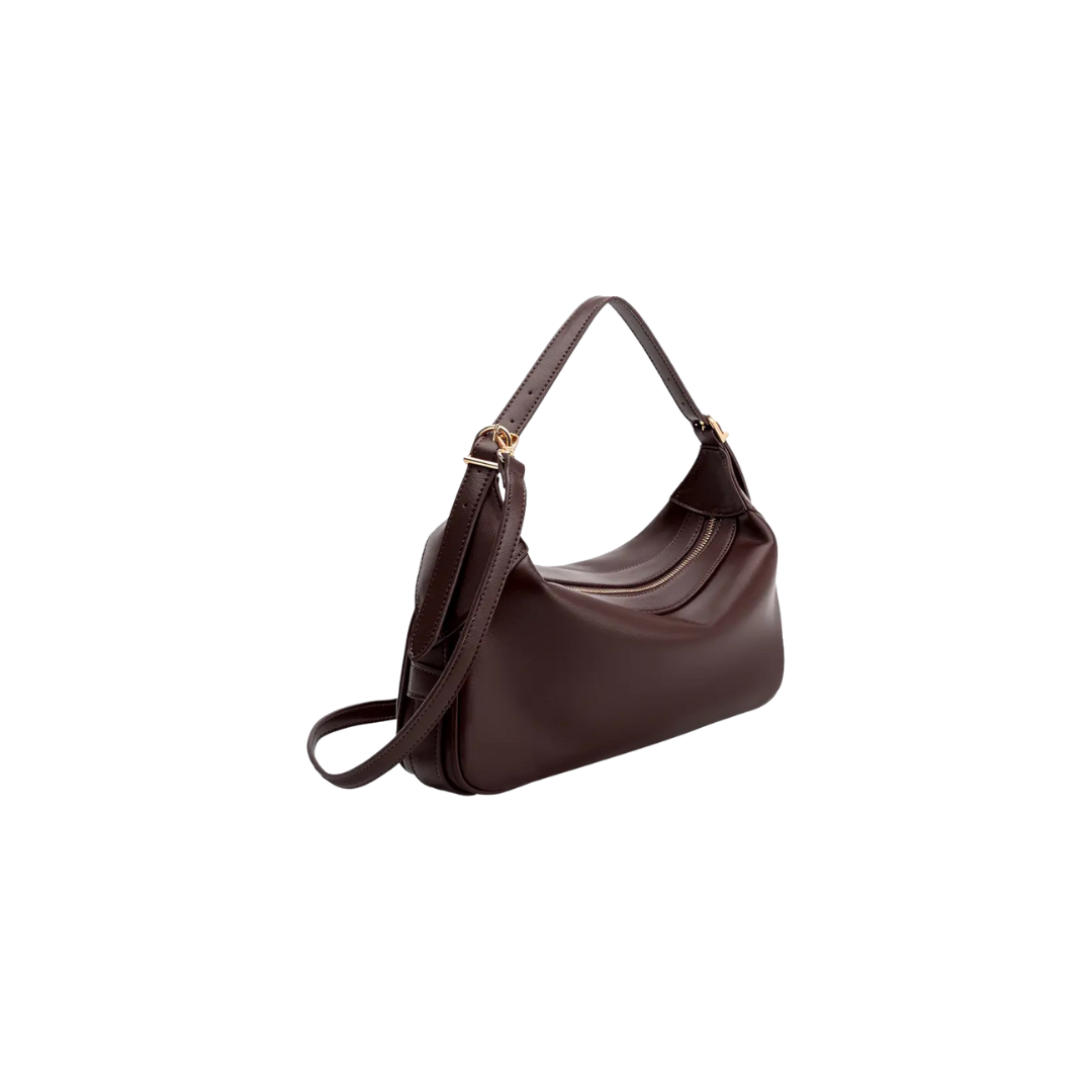 Brown handbag on a white background