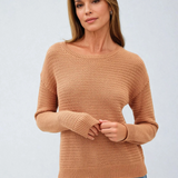 Round Neck Chunky Waffle Sweater