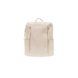 Beige backpack on a white background