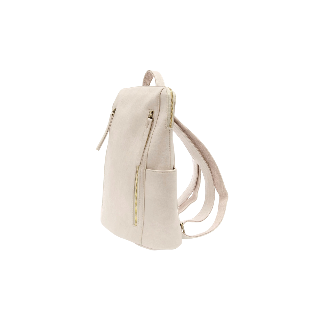 Beige backpack on a white background