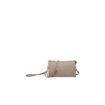 Beige handbag with a strap on a white background