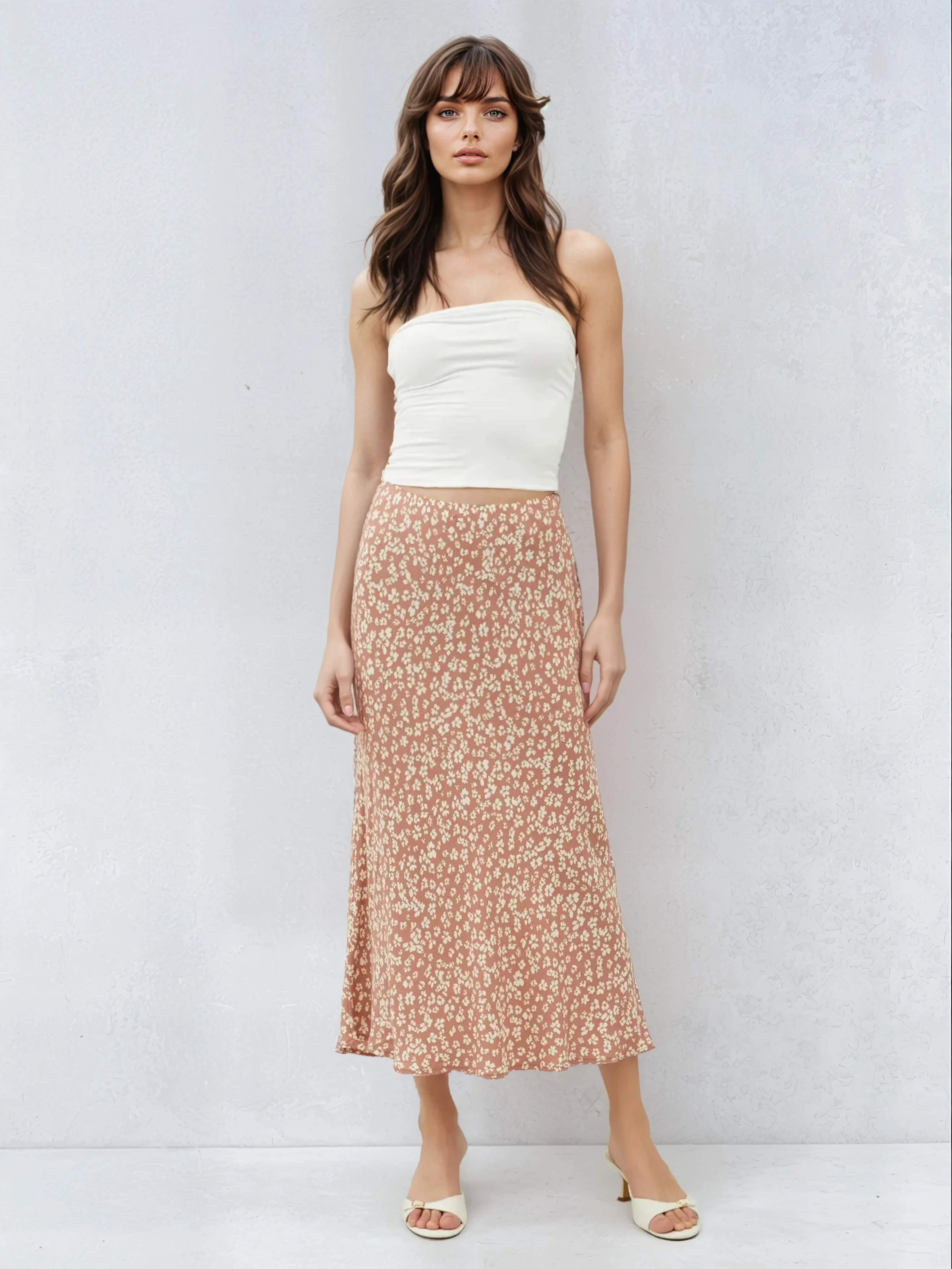 Floral Printed Midi Skirt