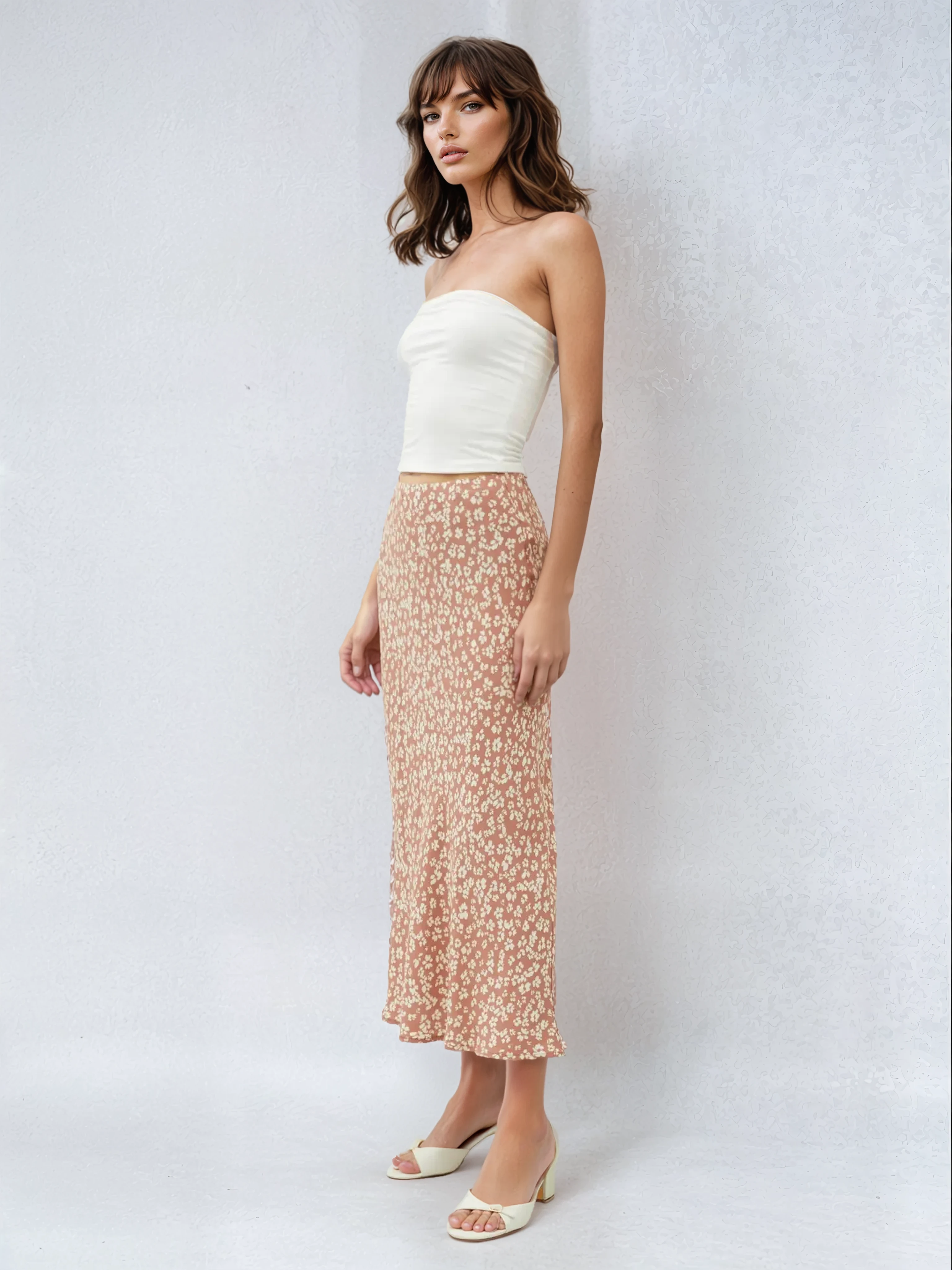 Floral Printed Midi Skirt