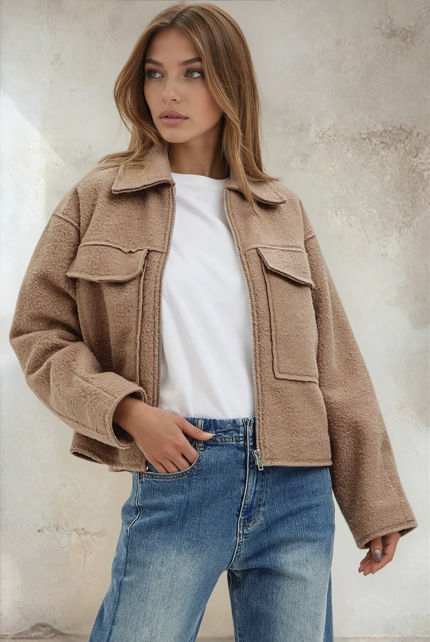 Textured Bomber Jacket