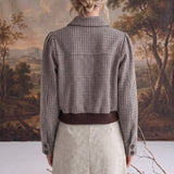The Amber Houndstooth Bomber Jacket