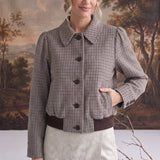 The Amber Houndstooth Bomber Jacket