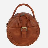 Circle Shoulder Crossbody Bag Purse Brown