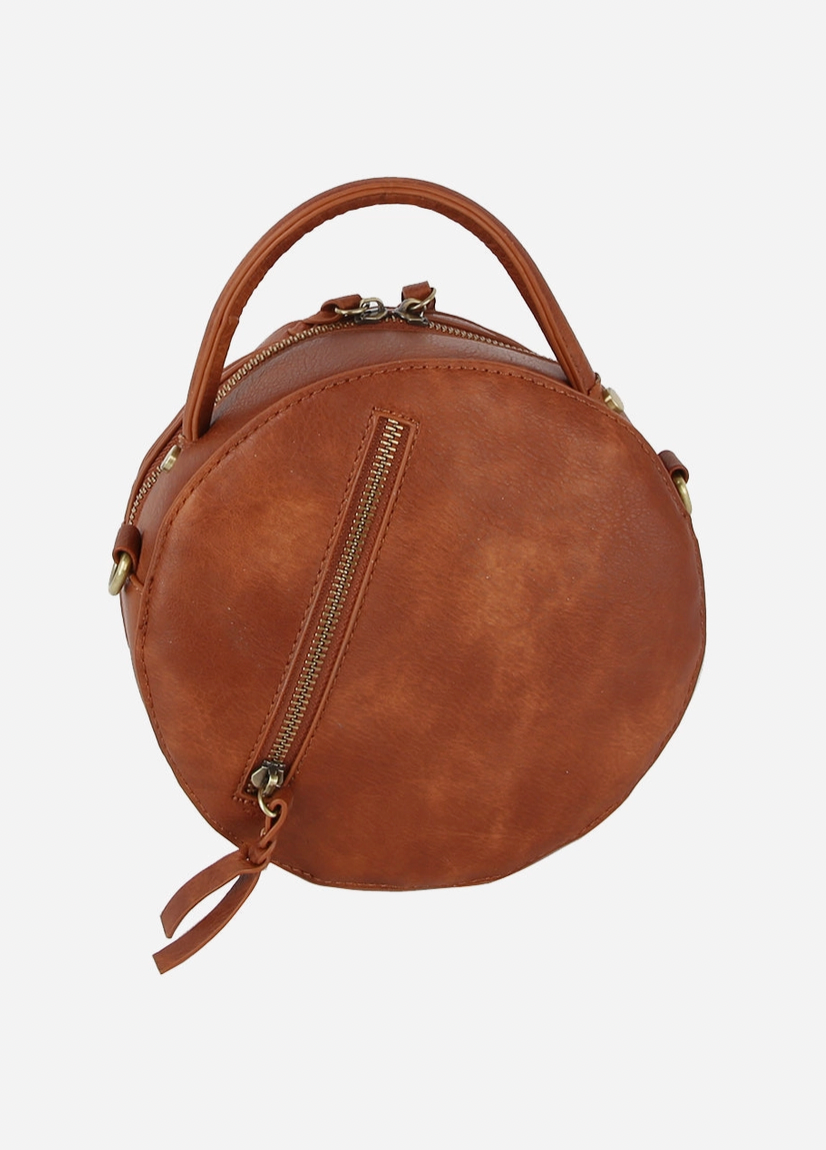 Circle Shoulder Crossbody Bag Purse Brown