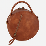 Circle Shoulder Crossbody Bag Purse Brown