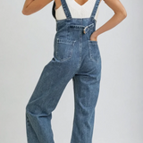 Straight Leg Denim Overalls