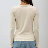 Round Neck Knit Top Oatmeal