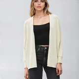 Open Front Cotton Cardigan Natural