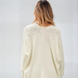 Open Front Cotton Cardigan Natural