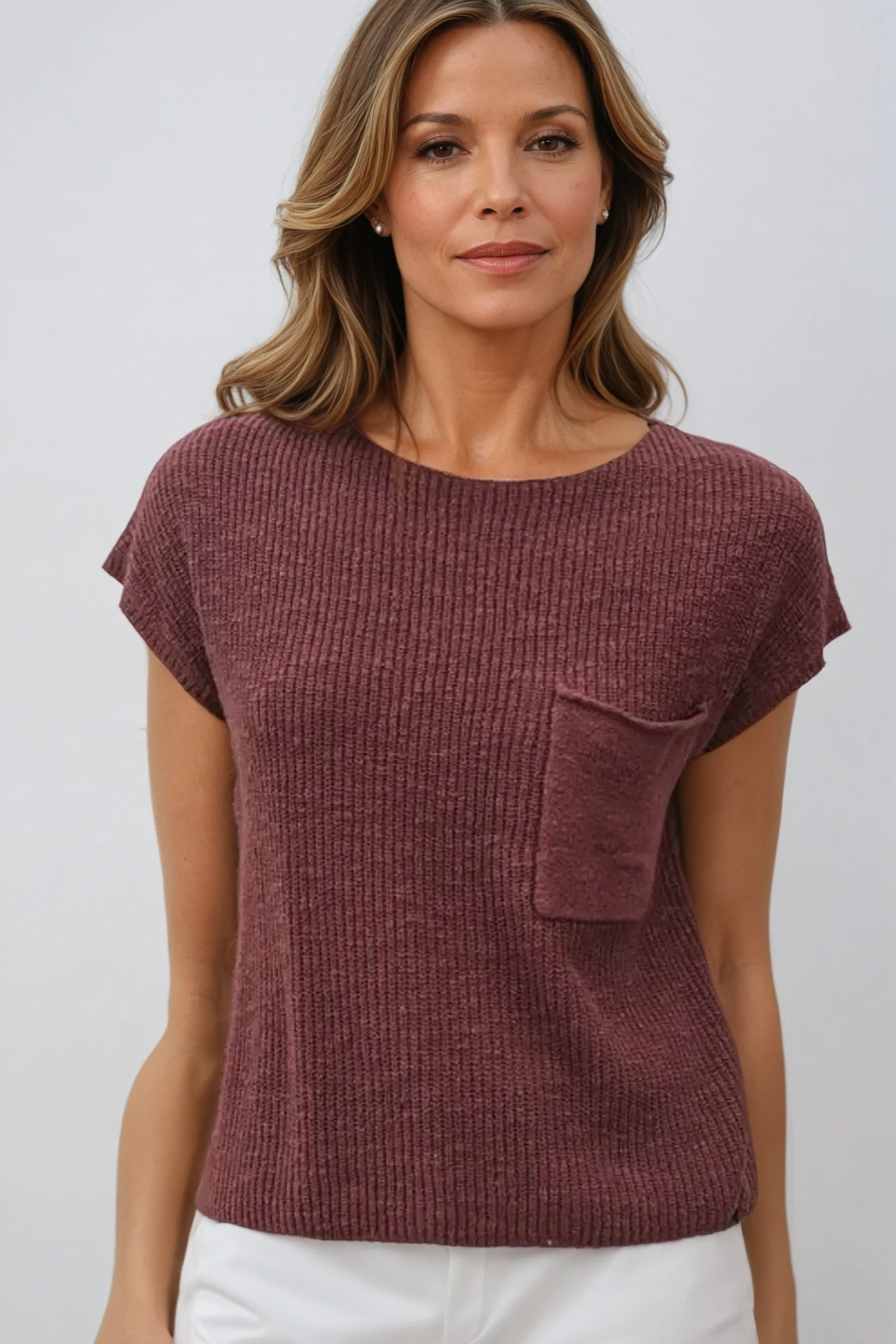 Cap Sleeve Knit Sweater
