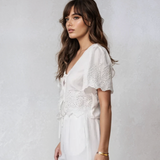Eyelet Detail Linen Shirt