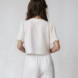 Eyelet Detail Linen Shirt