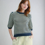 Striped Crochet Sweater Top