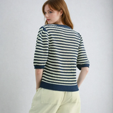 Striped Crochet Sweater Top