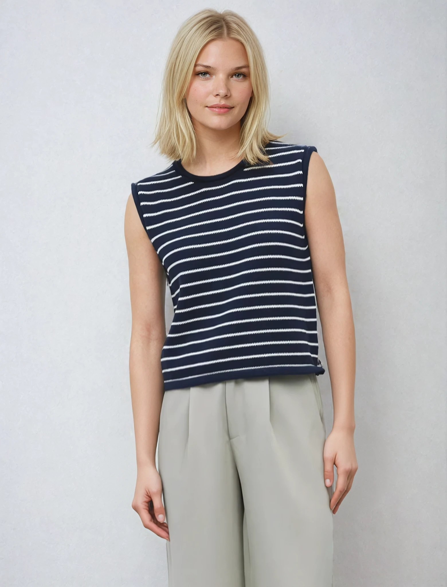 Striped Knit Sweater Tank