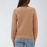 Round Neck Chunky Waffle Sweater