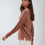 Drop Shoulder Sweater Top Brick