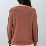 Drop Shoulder Sweater Top Brick