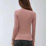 Boat Neck Long Sleeve Mauve