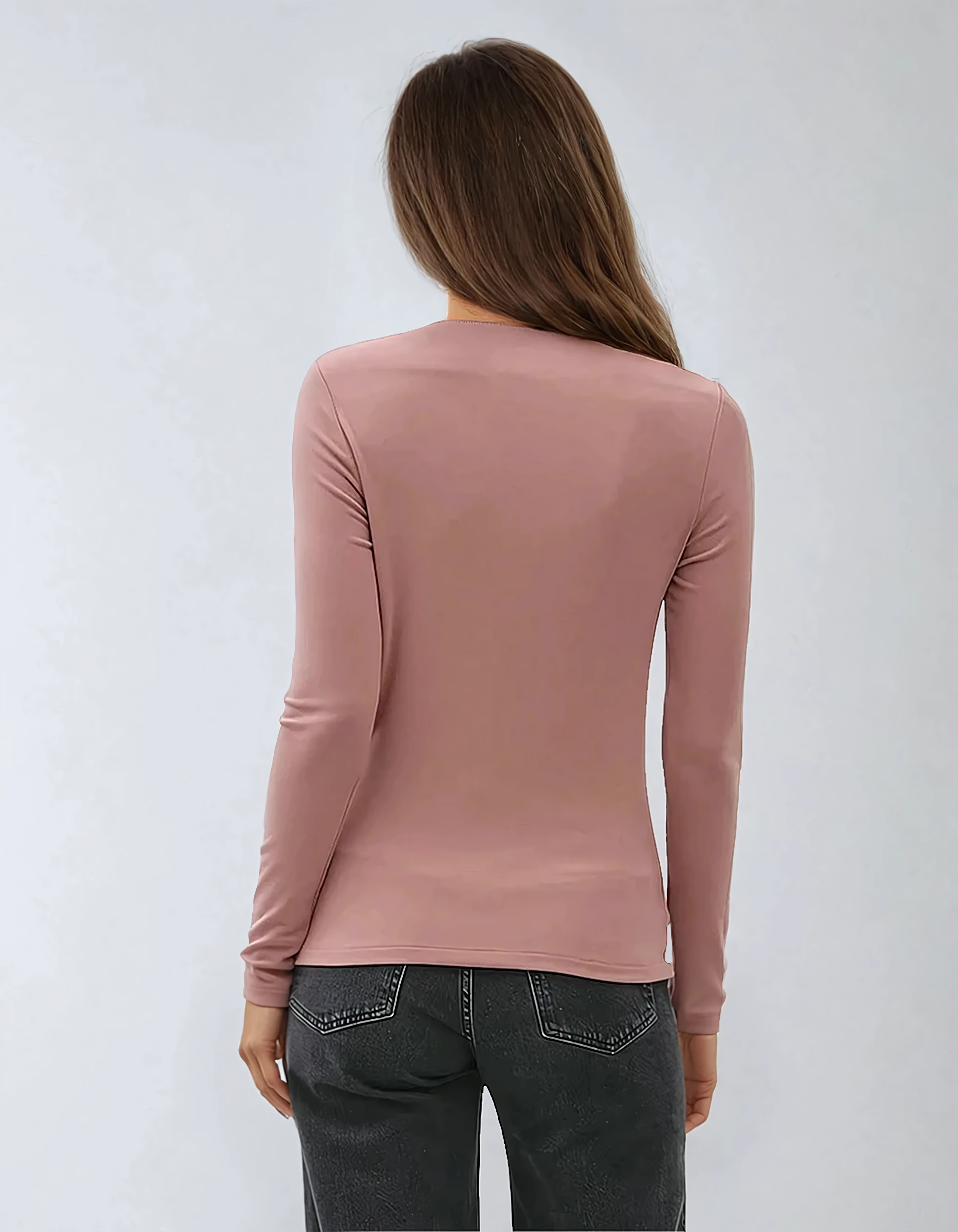 Boat Neck Long Sleeve Mauve